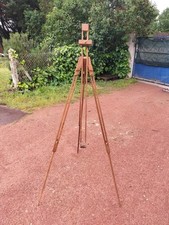 Ancien Chevalet En Bois , Trépied Pliable Et Réglage, Peinture - Photos Vintage 