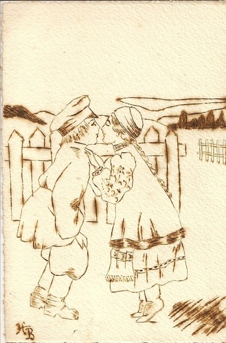 Carte postale dessinee - postale, au