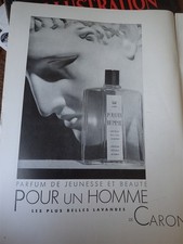 parfum POUR UN HOMME de CARON + SLIP KANGOUROU ERBY FRANCE ILLUSTRATION 1950 coB