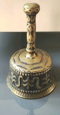 Ancienne Grande Cloche à main de table/Monastère en laiton massif/16,5x10,8 cm