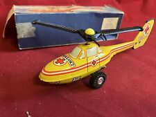 VINTAGE HÉLICOPTÈRE  JOUET AMBULANCE MSB FRICTION ORIG. BOX GERMANY