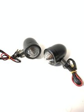 Clignotants Bullet Noir Poli Lentille Transparent Ø 51mm