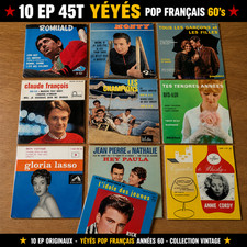 Lot 10 Vinyles 45T EP Années