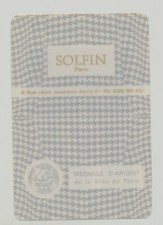 Ancien calendrier publicitaire de poche SOLFIN Paris 1975-1976 Vieux papier