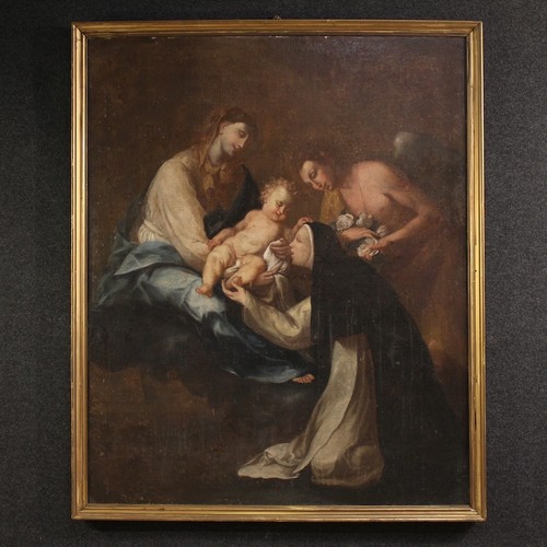 Tableau religieux ancien huile