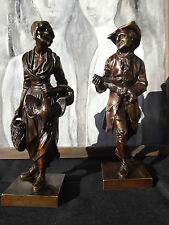 Statue ancienne personnage couple bronze XIXème