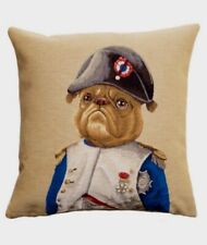 HOUSSE  COUSSIN TAPISSERIE CHIEN BULLDOG NAPOLEON DÉCORATIF 
