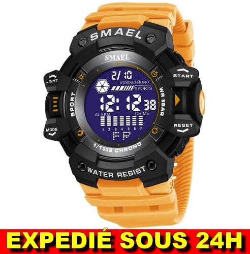 Montre smael jaune homme - ✅,
