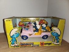 Voiture Jeep Rose  Burago, Peyo - Schtroumpfs _ vintage 1983