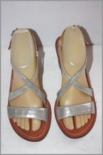 MELLOW YELLOW  Sandales Lanières Cuir Argenté Talons T 38 TBE