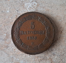 PIECE 5 BAIOCCHI 1852 R VATICAN PIVS IX  40 GRAMMES 40 MM MONNAIE