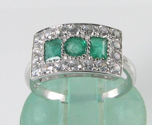 Bague art déco - 9k, blanc