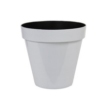 CACHE-POT PLASTIQUE BRILLANT 16X9.5CM BLANC