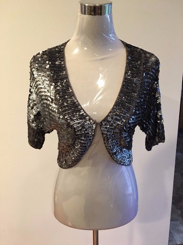 Zara silver sequin - sequin, beaded