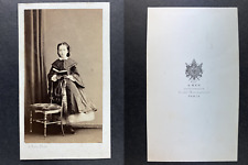 Ken, Paris, fillette au livre Vintage cdv albumen print.  CDV, tirage 