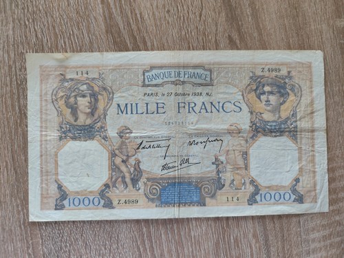 Billet 1000 francs - billet, et