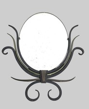 Miroir en fer forgé et laiton