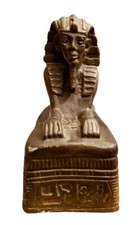 STATUETTE ÉGYPTE SPHINX PRESSE PAPIER HIEROGLYPHE NOIR RÉSINE NUMÉROTÉ 