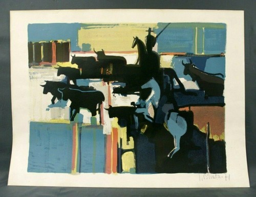 Lithographie camargue 1971 par - lithographie,