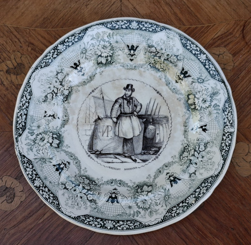 Assiette vignette vieillard - assiette,
