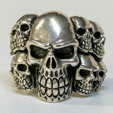 Bague Cluster Skull En Argent
