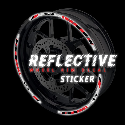 Red wheel rim reflective - red,
