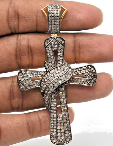 Diamant pavé pendentif croix - pendentif,