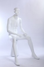 Neuf Assis Abstrait Blanc En Mat Homme QT10-6 Mannequin de Vitrine Hommes