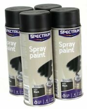Lot 4 Bombes Peinture NOIR MAT Spray Aérosol 4X400ml Bois,Métal,Aluminium etc..