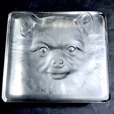 Rare Lalique Grande boite satinée Chien Loulou De Poméranie Spitz