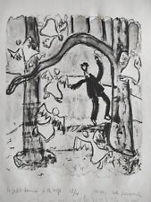 Jules PARESSANT (1917-2001) - Le petit homme et les anges - 32,3 x 25 cm - litho