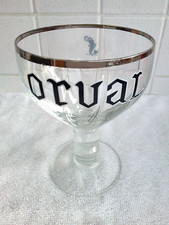 Superbe verre a bière orval modèle 12 facettes et bord du col argenté