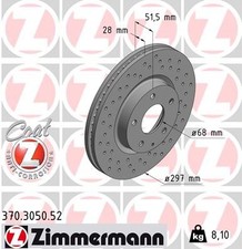 2 x ZIMMERMANN 370.3050.52 Disque de frein pour MAZDA