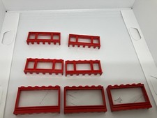 LEGO LOT 4 +3 FENETRES ROUGES VINTAGE  (3 ventaux)