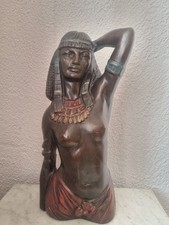 Statue Egypte Egyptienne 36,5 cm Vintage Rare Cléôpatre Pyramide 
