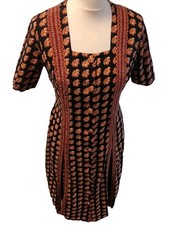 French Vintage 1960s / 70s Souleiado Charles Demery Cotton Dress Size M Rare