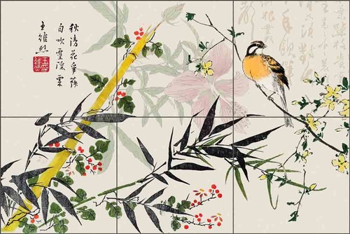Bird tile mural - tile,