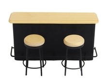 Poupées Maison Déjeuner Barre Compteur Avec Métal Tabourets 1:12 Échelle Mini