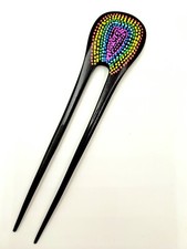 Pic à cheveux double en bois,pique à chignon,fourche bâton baguette,aborigène