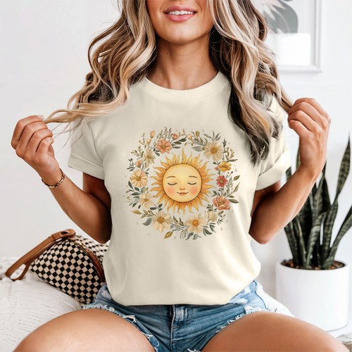 Shirt femme boho fleurs - t-shirt,