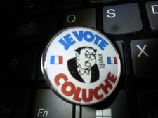 pin's je vote coluche on va