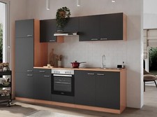 Cuisine équipée kitchenette Hêtre Gris Gerda 270 CM