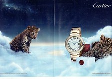 Publicité Advertising1020  2014   Cartier   collection montre Ballon Bleu  (2 pa