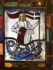 Ancien Vitrail à suspendre