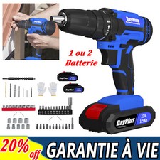 21v Perceuse Visseuse à électrique Sans Fil Avec 1-2 Li-ion Batterie et Boîtier
