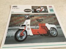 Carte moto Ariel 3 tricycle 50 cc 1971 collection Atlas motorcycle UK