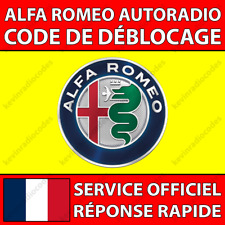 ✅ALFA ROMEO RADIO CODE DE DÉBLOCAGE GIULIETTA MITO 159 147 GT 156 SPIDER BRERA✅