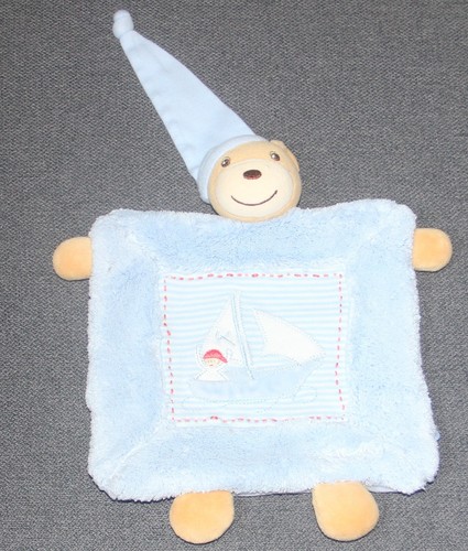 Doudou plat ours bleu marin - doudou,
