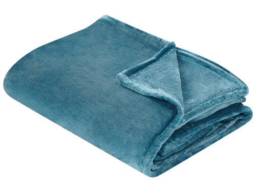 Couvre lit bleu polyester - en,