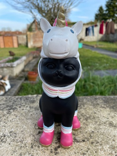 Figurine statue chat noir - chat,